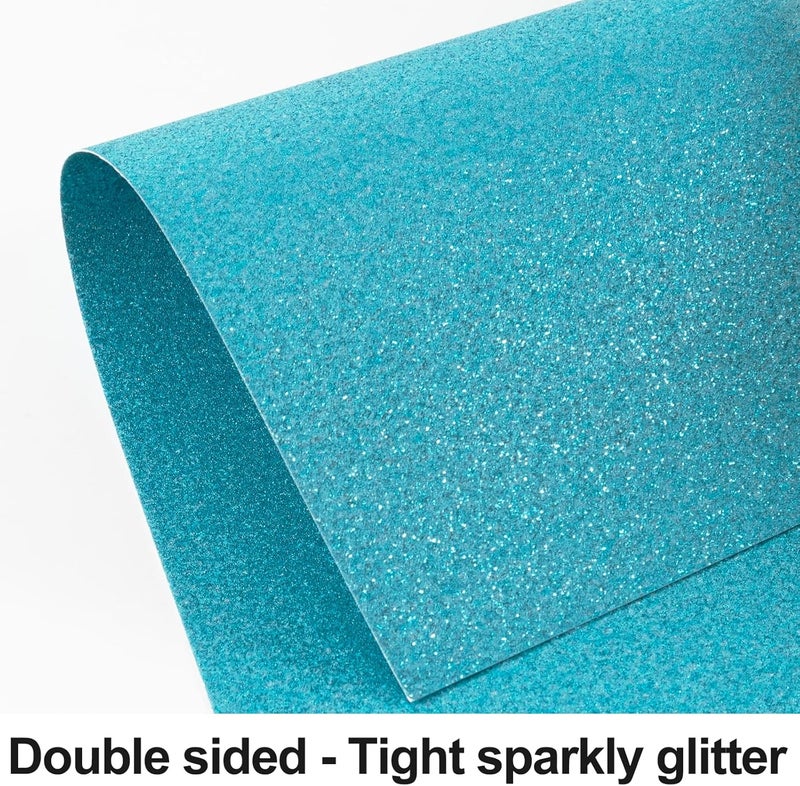 Goefun Blue Glitter Cardstock 8.5x11 Double-Sided 24 Sheets, Light Blue No-Shed Glitter Paper 280GSM/100lb Heavy Card Stock for Gift Wrapping, Birthday, Anniversary, Holiday, Greeting Cards - Image 3